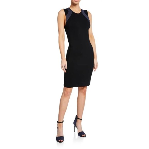 VINCE Colorblock‎ Multi-Stitch Sleeveless Wool Blend Sweater Dress Sz L - Picture 1 of 5